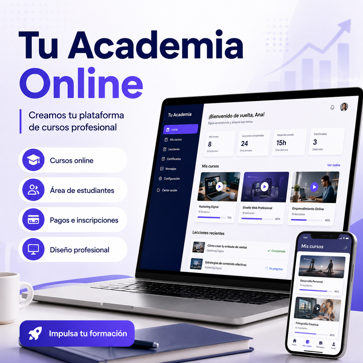 Tu academia Online en minutos
